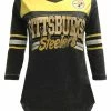 New Era Women's NFL Pittsburgh Steelers V-Neck T-Shirt 3/4 Sleeve Tee 76001LGD -Baseball Cap Sales Shop 11607751 1 62362.1667489399.1280.1280