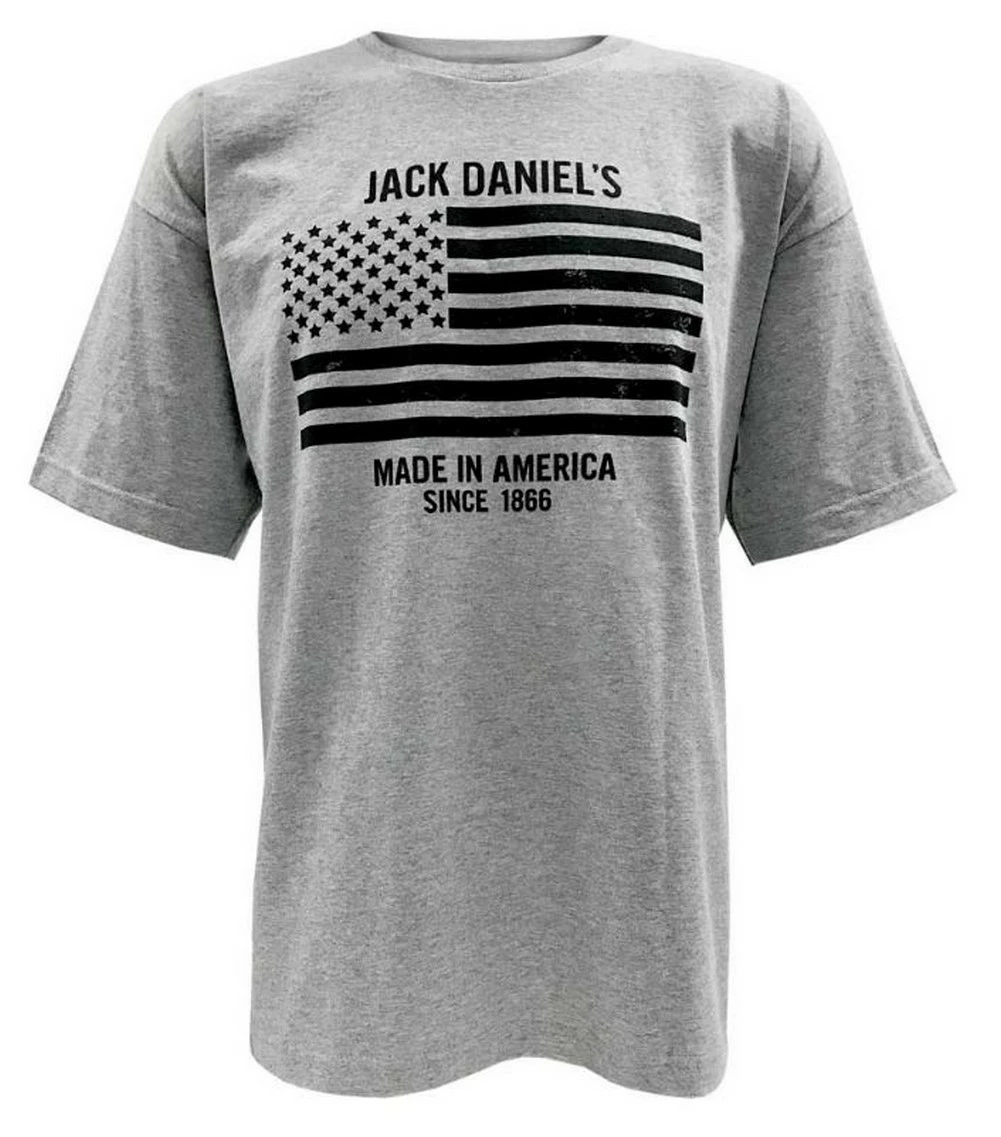 Jack Daniels Men's Distressed Flag Short Sleeve T-Shirt Tee, Gray 15261493JD-79 3 Jack Daniels Men's Distressed Flag Short Sleeve T-Shirt Tee, Gray 15261493JD-79