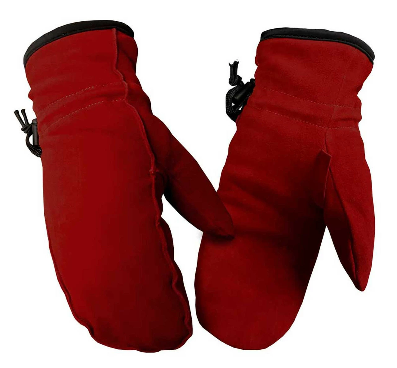 Northstar Women's Premium Deer Suede Winter Fashion Mittens - Red/Black 3 Northstar Women's Premium Deer Suede Winter Fashion Mittens - Red/Black