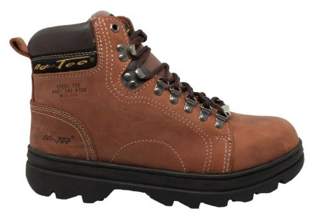 AdTec Men's 6" Crazy Horse Leather Hiker Boots Steel Toe Work Rugged Brown 1977 3 AdTec Men's 6" Crazy Horse Leather Hiker Boots Steel Toe Work Rugged Brown 1977