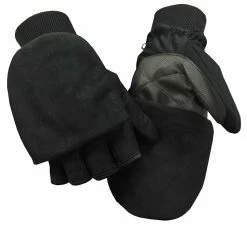 Northstar Unisex Waterproof Thinsulate Flip Top Convertible Gloves, Black. 503BK