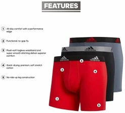 Adidas Men's Stretch Cotton Boxer Brief Underwear (3-Pack) � Red/Black/Onix Grey -Baseball Cap Sales Shop 5152375 3 61391.1667488914.1280.1280