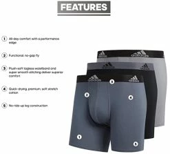 Adidas Men's Stretch Cotton Boxer Brief Underwear (3-Pack) � Onix/Black/Grey -Baseball Cap Sales Shop 5152377 3 08345.1667489493.1280.1280