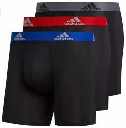 Adidas Men's Performance Boxer Brief Underwear (3-Pack) � Black/Royal/Red