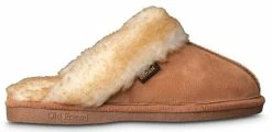Old Friend Women's Buffy Slipper Shoe Clog Leather Upper Fleece Lined 4 Colors -Baseball Cap Sales Shop 548145 tan 1 77257.1678913255.1280.1280