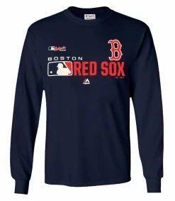 Majestic Mens MLB Boston Red Sox Distinction Tee T-Shirt L/S Baseball Navy
