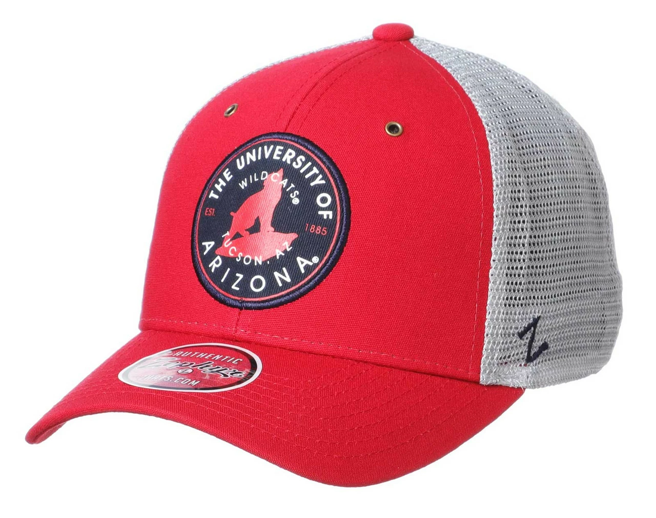 Zephyr University Of Arizona Trailhead Patch Adjustable Trucker Cap - Red/Gray 3 Zephyr University Of Arizona Trailhead Patch Adjustable Trucker Cap - Red/Gray