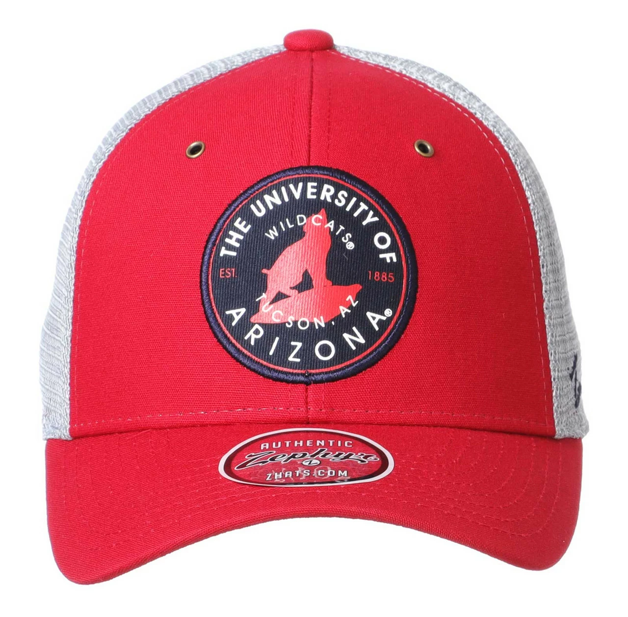 Zephyr University Of Arizona Trailhead Patch Adjustable Trucker Cap - Red/Gray 4 Zephyr University Of Arizona Trailhead Patch Adjustable Trucker Cap - Red/Gray - Image 2