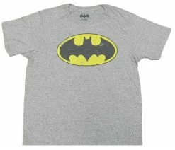 Batman Men's Tee T-Shirt Super Hero DC Comics Marvel Justice League BatmanGrey