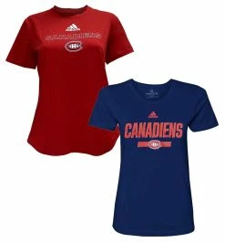 Adidas Women's NHL Montreal Canadiens Hockey (2 Pack) Crew Tees T-Shirt CA (M)