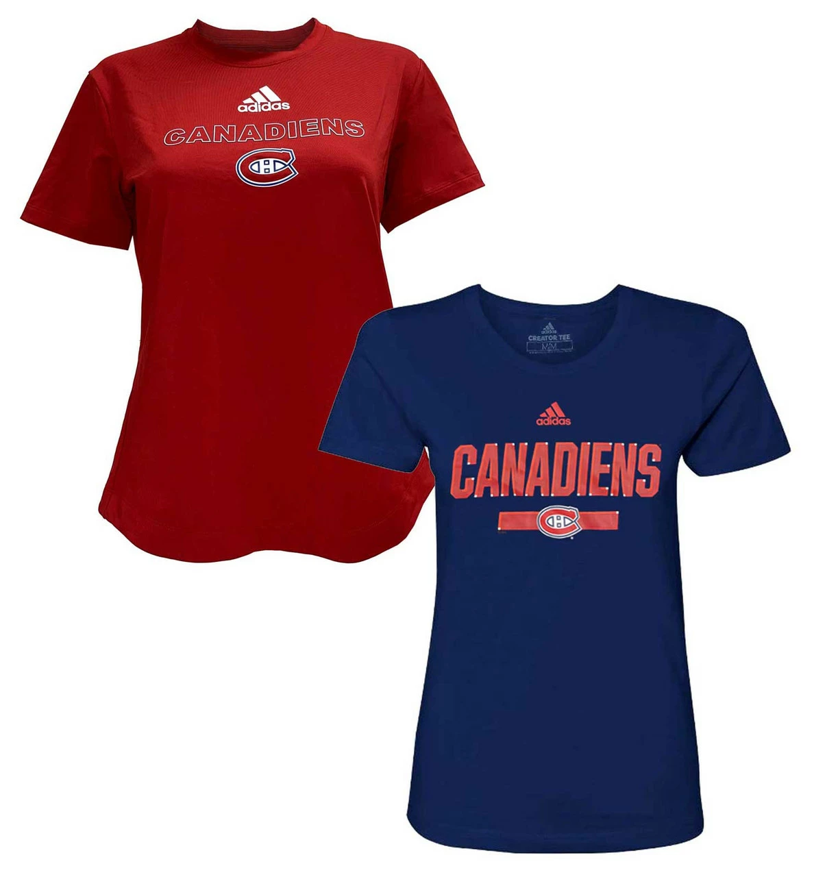Adidas Women's NHL Montreal Canadiens Hockey (2 Pack) Crew Tees T-Shirt CA (M) 3 Adidas Women's NHL Montreal Canadiens Hockey (2 Pack) Crew Tees T-Shirt CA (M)