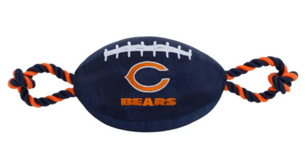 Pets First Chicago Bears Tough Nylon Rope & Squeaker Football Dog Toy -Navy Blue 3 Pets First Chicago Bears Tough Nylon Rope & Squeaker Football Dog Toy -Navy Blue