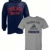 Adidas Men's MLS Chicago Fire (2 Pack) Soccer Sweatshirt & S/S Tee T-Shirt (L)