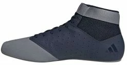 Adidas Men's Mat Hog 2.0 Wrestling Mat Shoe Ankle Strap Wrestler Navy/Gray