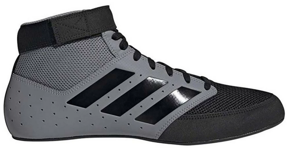 Adidas Men's Mat Hog 2.0 Wrestling Mat Shoe Ankle Strap Gray/Black 4 Adidas Men's Mat Hog 2.0 Wrestling Mat Shoe Ankle Strap Gray/Black - Image 2