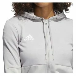 Adidas Women's TI FZ Full-Zip Jacket, Moisture Wicking - Light Gray/White -Baseball Cap Sales Shop fq0184 3 35545.1667488519.1280.1280