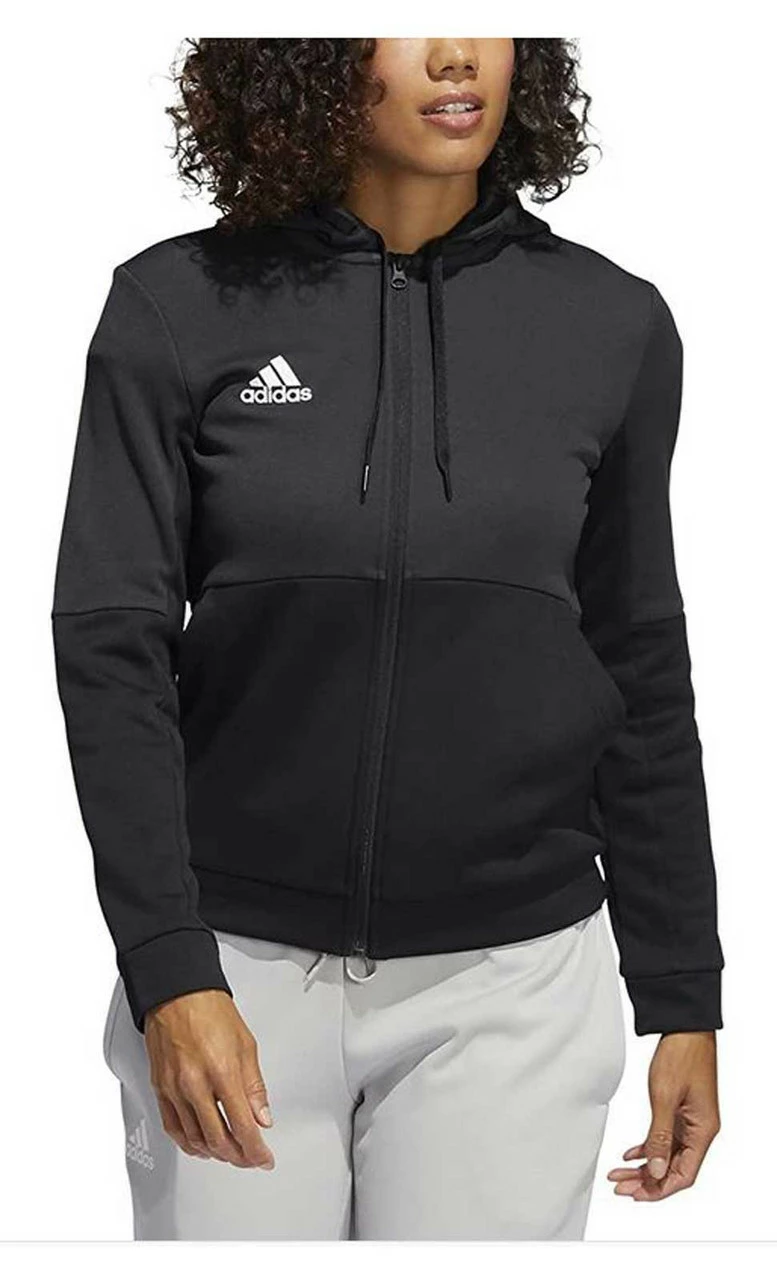 Adidas Women's TI FZ Full-Zip Jacket, Moisture Wicking - Solid Black/White 3 Adidas Women's TI FZ Full-Zip Jacket, Moisture Wicking - Solid Black/White