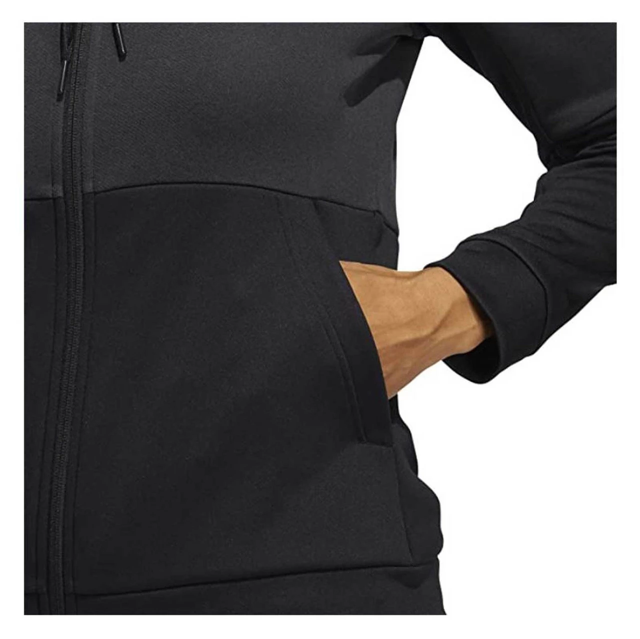 Adidas Women's TI FZ Full-Zip Jacket, Moisture Wicking - Solid Black/White 6 Adidas Women's TI FZ Full-Zip Jacket, Moisture Wicking - Solid Black/White - Image 4