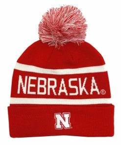The Game Fine Gauge Knit Hat W Pom Knit Cap School Colors University Of Nebraska