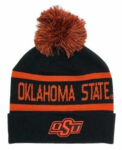 The Game Fine Gauge Knit Hat Pom Knit Cap School Colors Oklahoma State U