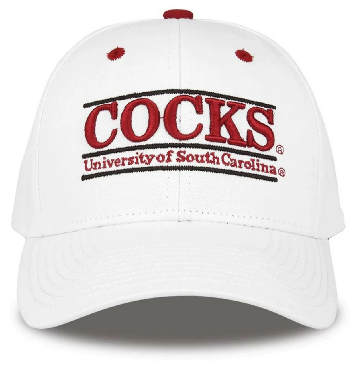 The Game University Of South Carolina Gamecocks 'Cocks' Bar Adjustable Cap-White 3 The Game University Of South Carolina Gamecocks 'Cocks' Bar Adjustable Cap-White