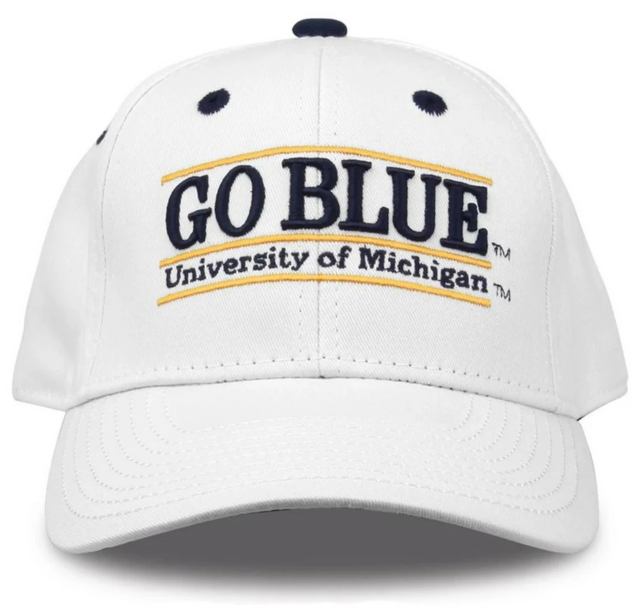 The Game University Of Michigan Wolverines 'Go Blue' Bar Adjustable Cap - White 3 The Game University Of Michigan Wolverines 'Go Blue' Bar Adjustable Cap - White