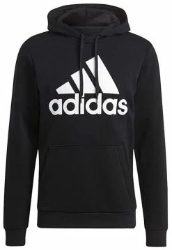 Adidas Men's Essentials Fleece Big Logo Pullover Hooded Sweatshirt � Black