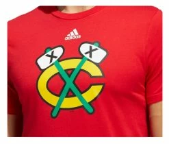Adidas Men's Chicago Blackhawks Amplifier NHL Short Sleeve Crew-Neck Tee - Red -Baseball Cap Sales Shop gm9059 3 32078.1667488657.1280.1280
