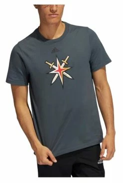 Adidas Men's Golden Knights Amplifier NHL Short Sleeve Crew-Neck T-Shirt - Gray