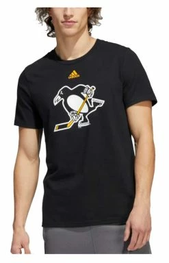 Adidas Men's Pittsburgh Penguins Amplifier Short Sleeve Crew-Neck Tee - Black