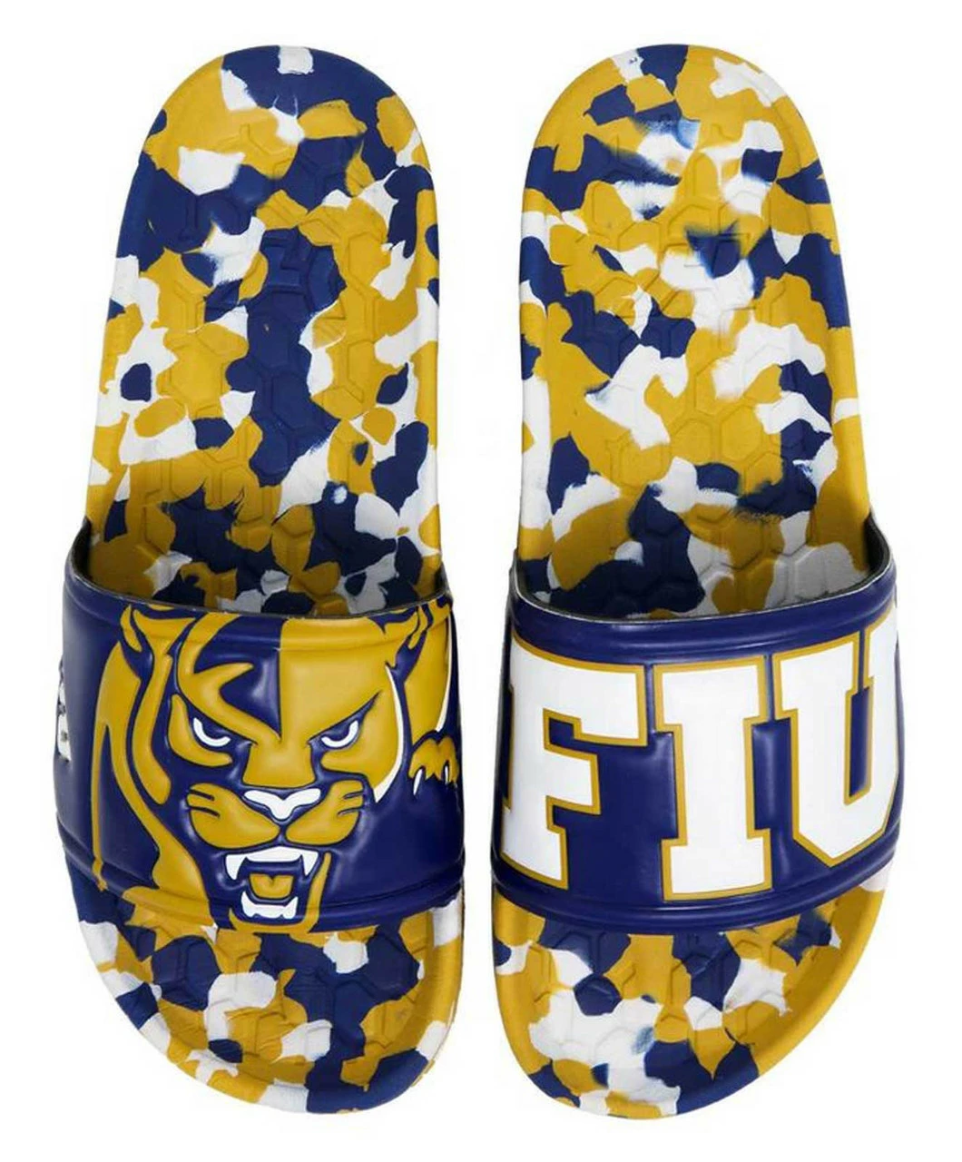 Hype Unisex Florida International University Slide Sandals - Gold & Blue 3 Hype Unisex Florida International University Slide Sandals - Gold & Blue