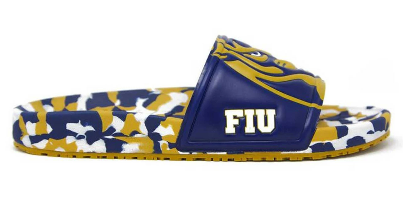 Hype Unisex Florida International University Slide Sandals - Gold & Blue 4 Hype Unisex Florida International University Slide Sandals - Gold & Blue - Image 2