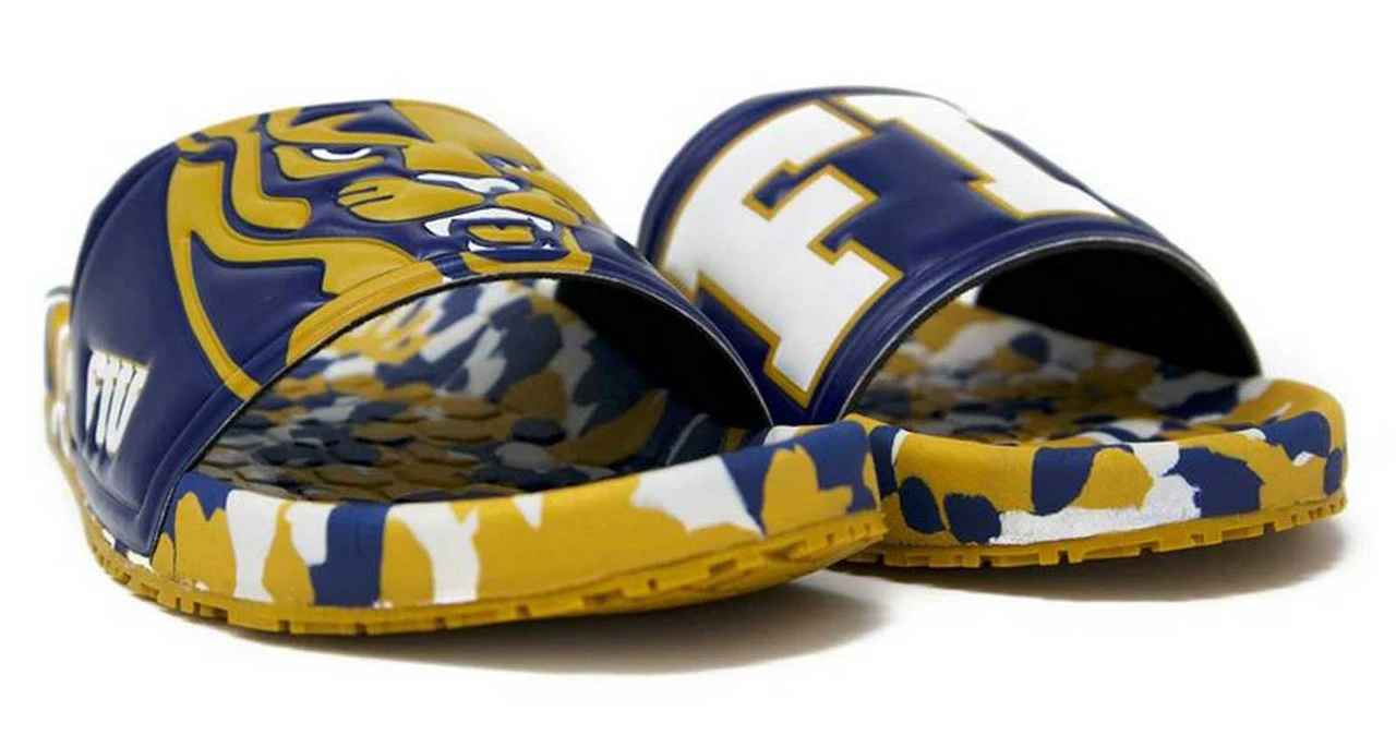 Hype Unisex Florida International University Slide Sandals - Gold & Blue 5 Hype Unisex Florida International University Slide Sandals - Gold & Blue - Image 3