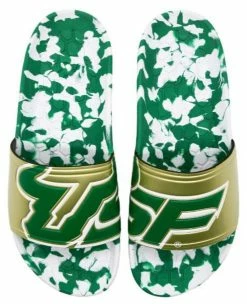 Hype Unisex University Of South Florida Bulls Slydr Slide Sandals - Green/Gold