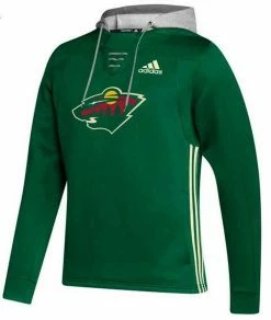 Adidas Men's NHL Minnesota Wild Skate Lace Hoodie Hoody Sweatshirt