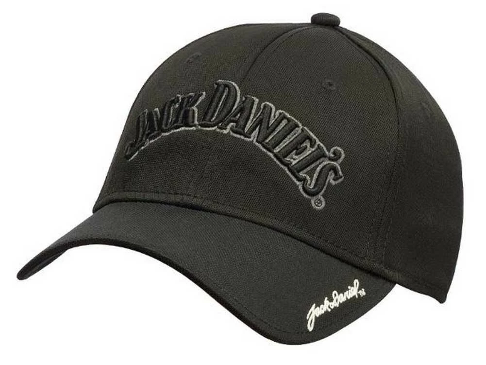 Jack Daniels Men's Performance Baseball Cap Hat Poly/Spandex Black/Gray JD77-114 3 Jack Daniels Men's Performance Baseball Cap Hat Poly/Spandex Black/Gray JD77-114
