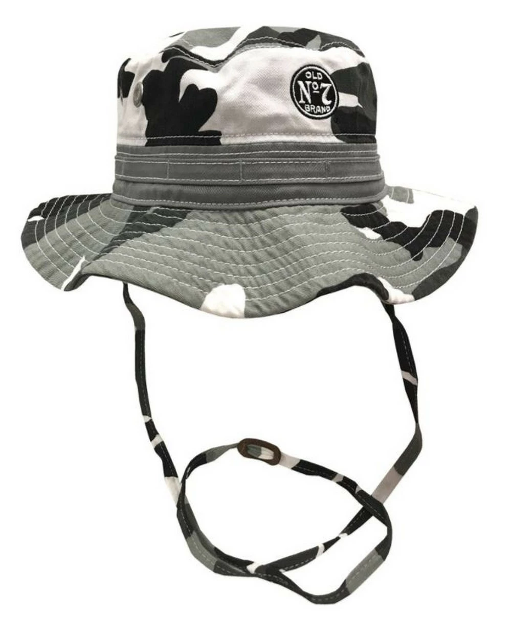 Jack Daniels Men's Wide Brim Boonie Fishing Bucket Hat Gray Camouflage JD77-124 3 Jack Daniels Men's Wide Brim Boonie Fishing Bucket Hat Gray Camouflage JD77-124
