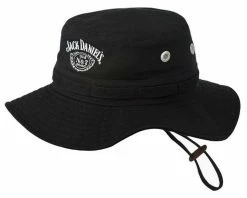 Jack Daniels Men's Wide 2.5" Brim Boonie Fishing Bucket Hat Cap Sun Black