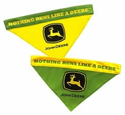 Pets First John Deere Tractor Logo Pet Reversible Bandana - Green & Yellow -Baseball Cap Sales Shop jod 3217 3 90678.1667489052.1280.1280