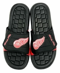 NHL Hockey Detroit Red Wings Slide Sandal Beach Shoe, Black/Red JVM0553BNH -Baseball Cap Sales Shop jvm0553bnh 3 65929.1667489337.1280.1280