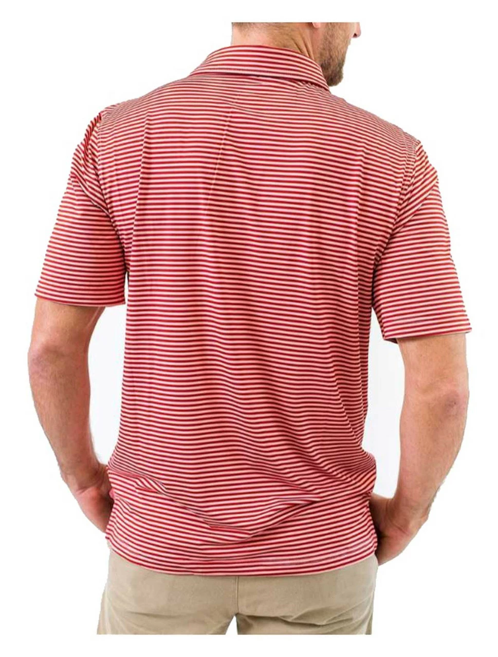 Southern Seam Kenzley Striped Short Sleeve Golf Polo Shirt - Double Pink 4 Southern Seam Kenzley Striped Short Sleeve Golf Polo Shirt - Double Pink - Image 2
