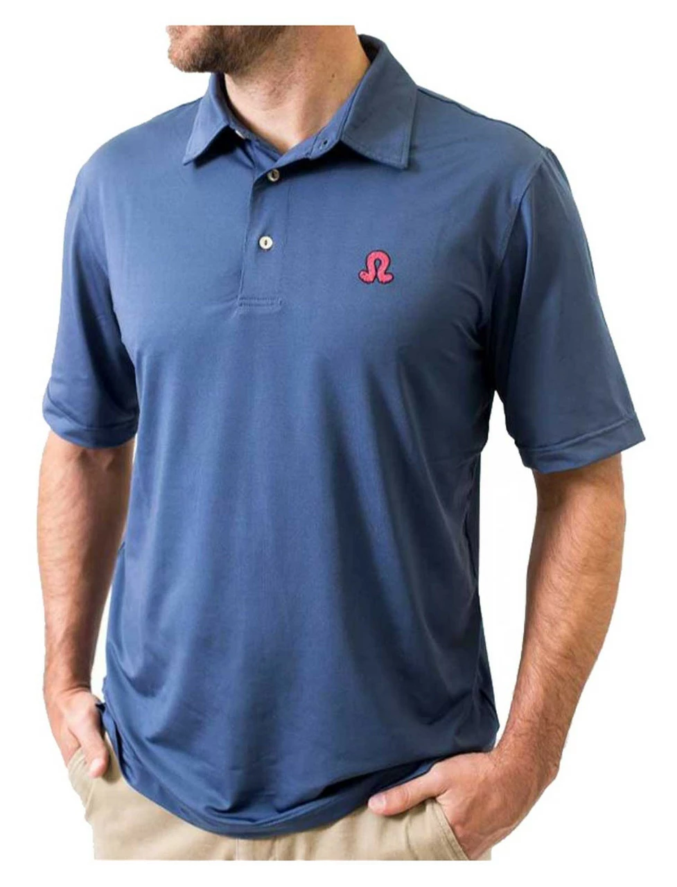 Southern Seam Kenzley Embroidered Short Sleeve Golf Polo Shirt - Smoke Blue 3 Southern Seam Kenzley Embroidered Short Sleeve Golf Polo Shirt - Smoke Blue