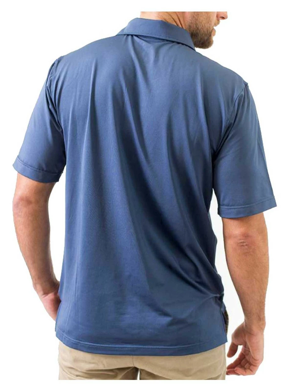 Southern Seam Kenzley Embroidered Short Sleeve Golf Polo Shirt - Smoke Blue 4 Southern Seam Kenzley Embroidered Short Sleeve Golf Polo Shirt - Smoke Blue - Image 2