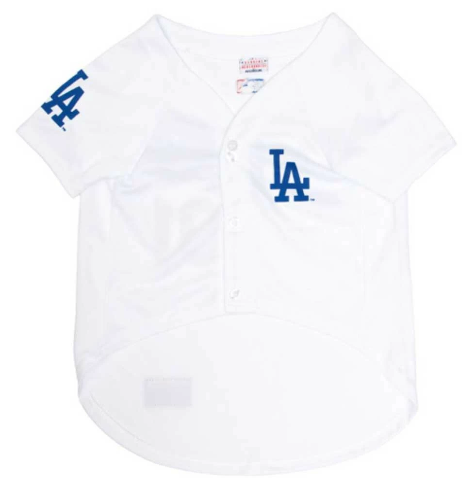 Pets First MLB Los Angeles Dodgers Screen Printed Baseball Dog Jersey - White 4 Pets First MLB Los Angeles Dodgers Screen Printed Baseball Dog Jersey - White - Image 2