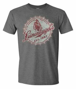 Rex Men's Leinenkugels Brewing Co. Short Sleeve Cotton Blend Graphic Tee - Gray
