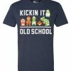 Rex Men's Mario Kicking It Old School Short Sleeve Cotton Blend T-Shirt - Blue -Baseball Cap Sales Shop mario kickin 1 11816.1667491671.1280.1280