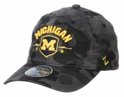 Zephyr University Of Michigan Night Patrol Camo Adjustable Baseball Cap - Black