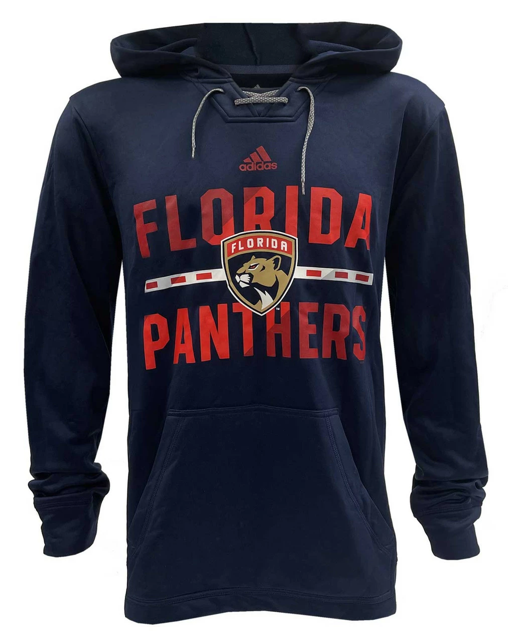 Adidas Men's NHL Florida Panthers Laced Neck Long-sleeve Sweatshirt Hockey (L) 3 Adidas Men's NHL Florida Panthers Laced Neck Long-sleeve Sweatshirt Hockey (L)