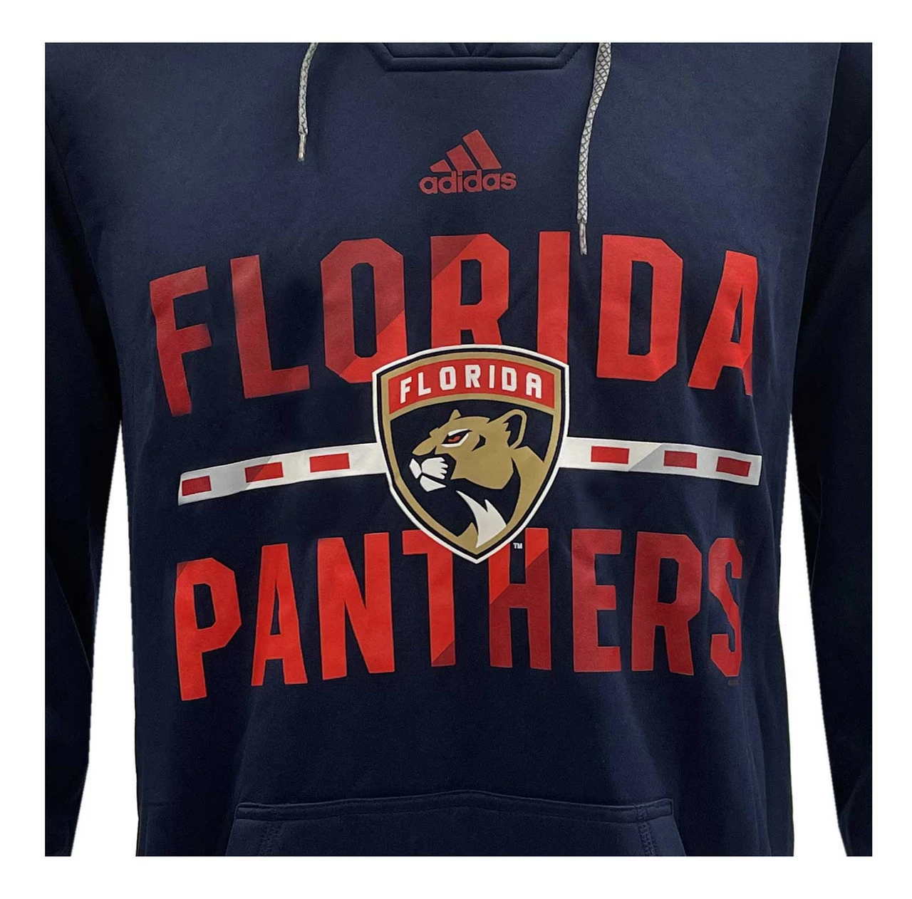 Adidas Men's NHL Florida Panthers Laced Neck Long-sleeve Sweatshirt Hockey (L) 4 Adidas Men's NHL Florida Panthers Laced Neck Long-sleeve Sweatshirt Hockey (L) - Image 2
