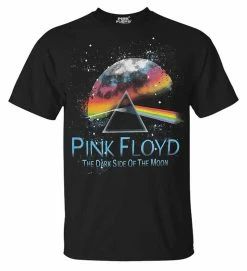 Rex Men's Pink Floyd �Moon� Short Sleeve Crew Neck Graphic T-Shirt - Black